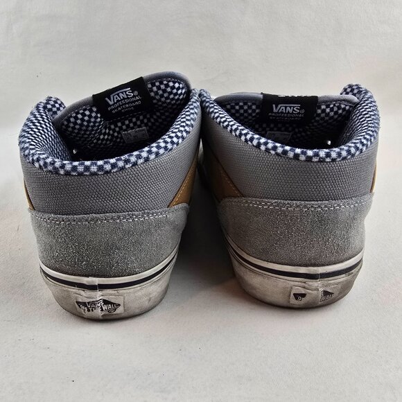 Vans Half Cab Mens 11 Gray Suede Canvas Skate Shoes Checker Steve Caballero - Picture 6 of 10